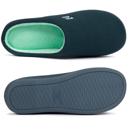 RockDove Damen zweifarbige Memory Foam Slipper Größe 9-10 türkis - Bild 2 von 6