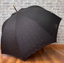 Fendi Logo Long Umbrella Black Fashion Accessory Authentic Vintage Brand