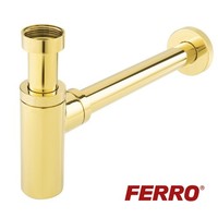 Flaschensiphon Waschbecken Siphon Waschtisch Sifon Geruchsverschluss Gold Rund