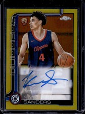 2025-26 Topps Chrome Kobe Sanders Rookie Auto RC Gold Refractor #10/50 Clippers
