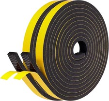 fowong Draft Excluder for Doors, Weather Stripping Door Seal Strip 2 Rolls 12 m