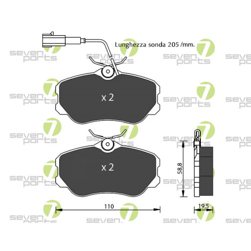 Plaquettes de frein Seven Parts SVP14961 pour disques avant Alfa Romeo Giulietta
