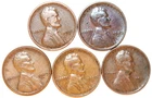 (5)Lincoln Cents-1926D(VF/XF) 1929D(Fine) 1929S(XF) 1930S(Fine) 1931D(XF) #2975E