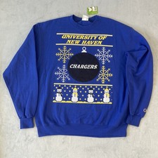 Image of NWT Champion Sweater University Haven Connecticut Mens Large Snow Flake Ornament