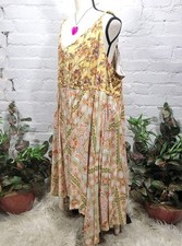 Torrid Women’s 5X Yellow Floral Challis Hanky Hem Sleeveless Dress