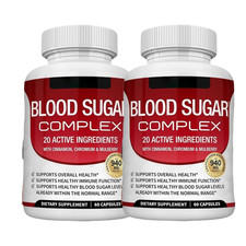 2-Pack Blood Sugar Complex - Daily Natural Blood Sugar Capsules Support -120Caps