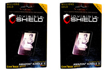 2pk ZAGG Invisible SHIELD for Amazon Kindle 3 III Screen Protector SEALED 11z