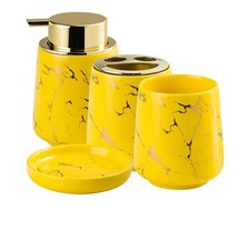 Yyw Ceramic Bathroom Accessory Set Marble Soap Dispenser Washing Set- Hand
