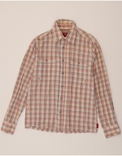 FAT FACE Mens Flannel Shirt Small Off White Check Cotton LX20
