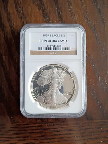 1989 S Proof Silver American Eagle Coin NGC PF 69 Ultra Cameo