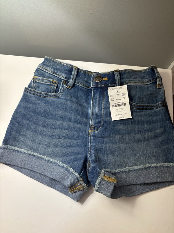 Girls Size 5 Crew Cuts Denim Shorts NWT