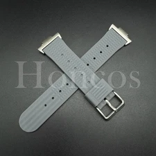 Replacement Waffle Rubber Band Watch Strap Fits for Tissot PRX Clasp Adapter GRY