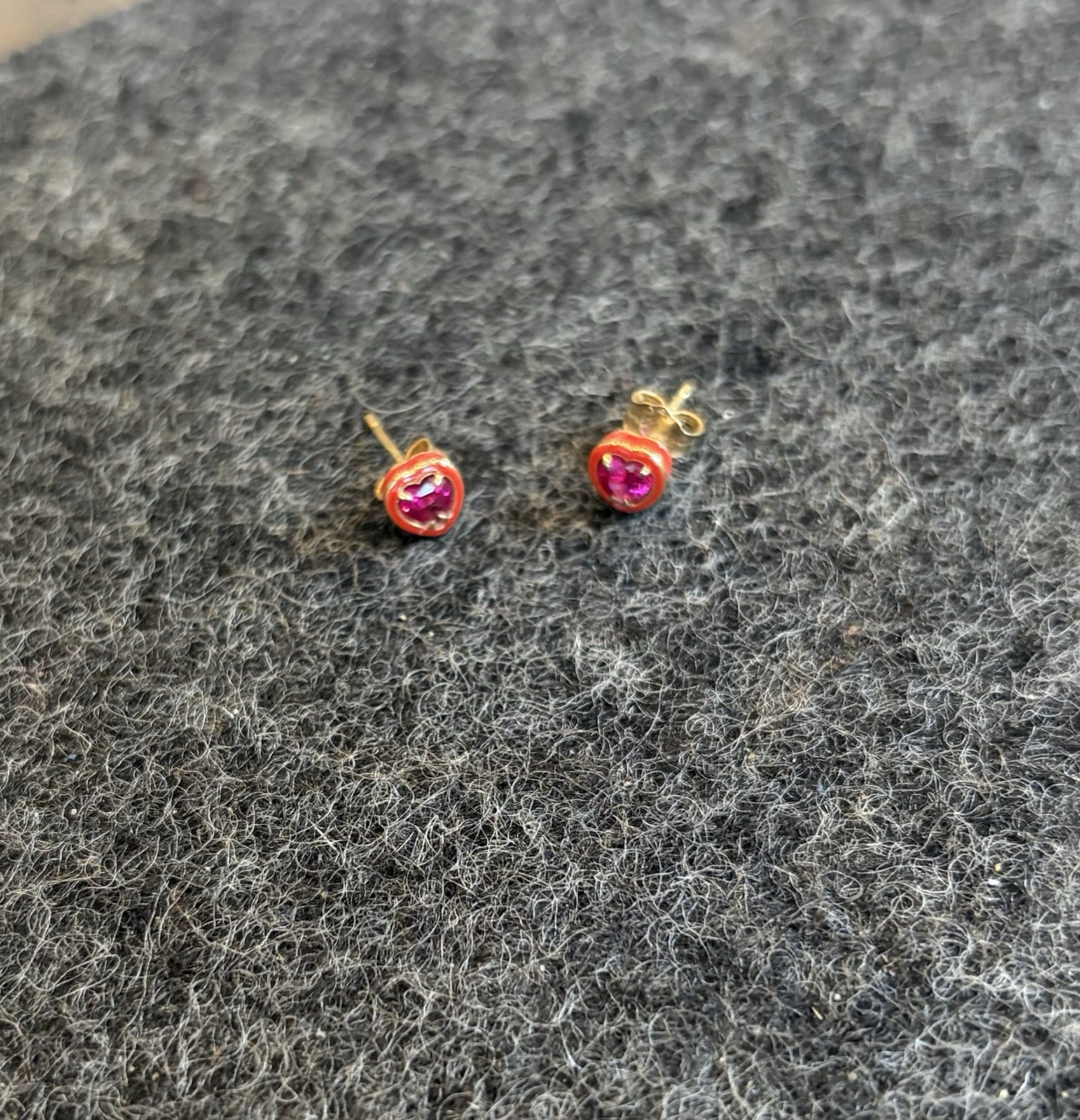 Alison Lou Ruby Heart Statement Ring And Stud Ear… - image 3