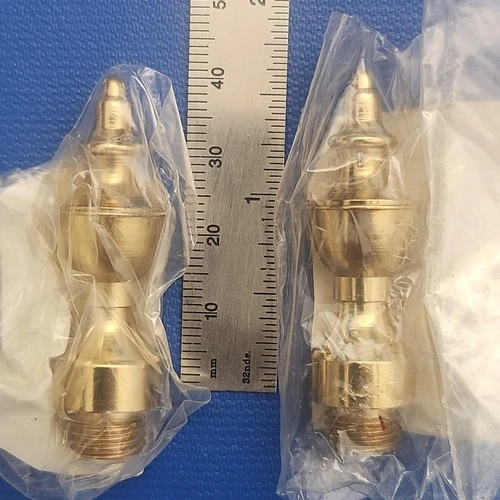 2 Pcs Solid Brass Urn/Lamp Finial  1-1/2" Vintage NOS