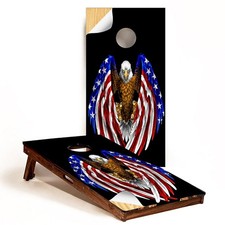 GRAPHIX Express - C195 American Flag Eagle - Patriotic Cornhole Board Wrap - ...