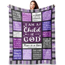 I Am A Child Of God Christian Flannel Throw Blanket Catholic Gift 60x50 In