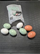 Wooden Fake Eggs 7 Pcs 3 Colors DIY Craft Easter Decoration Home Chicken Nest