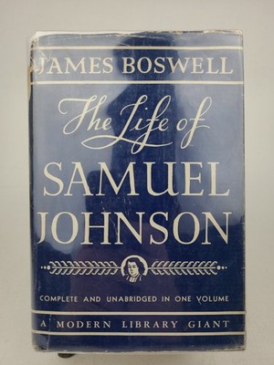 THE LIFE of SAMUEL JOHNSON by James Boswell Modern Library Hardcover Dust Jacket