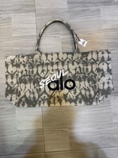 Alo Yoga Seoul Tote Bag Gray Tie Dye Canvas Large Shopper Shoulder Carryall New