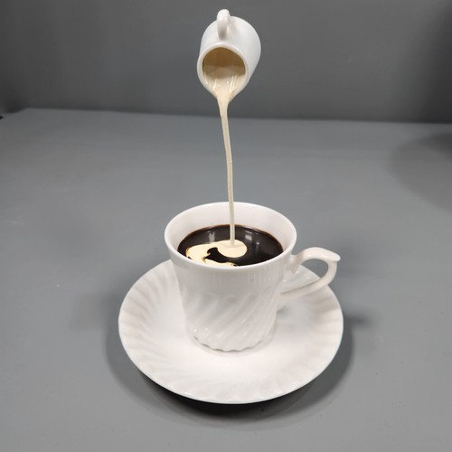 Vintage Japanese Sampuru Coffee Pour Display Fake Food Floating Cream