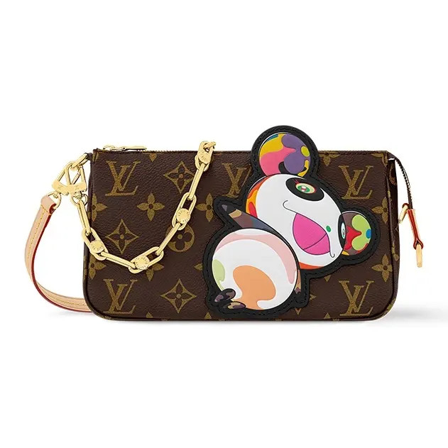 LOUIS VUITTON xTakashi Murakami Co branded Pochette Accessories Bag 8.6x1.5x5 in