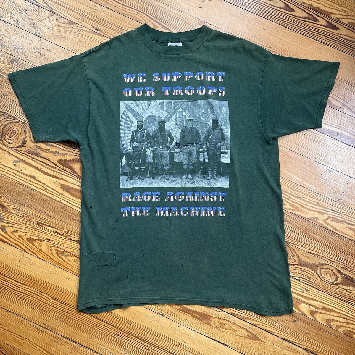 Vintage 90s Rage Against The Machine We Support Our Troops T-shirt