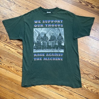 Vintage 90s Rage Against The Machine We Support Our Troops T-shirt