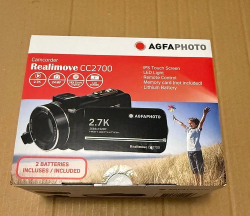 AGFAPHOTO Camcorder Realimove CC2700 + 2 batteries full HD 2.7K BRAND NEW