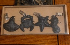 Nautical Set of Four Cast Iron Tablecloth Wei...