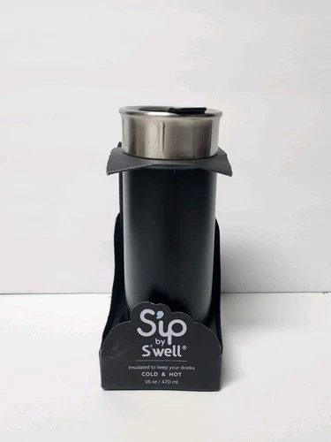 Sip by Swell Water Bottle 16oz Stainless Steel Insulated Coffee Black