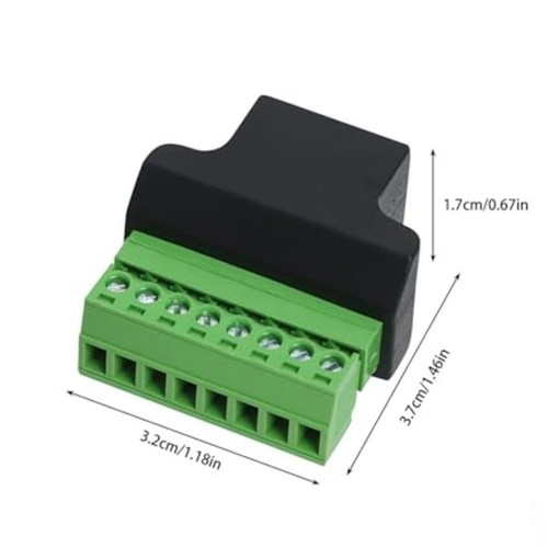 8 Pin For RJ45 Female Terminal Block Adapter Green Screw Design 2 Pack - Afbeelding 2 van 6