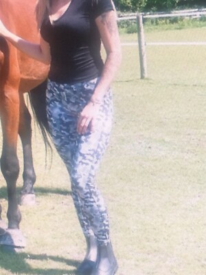 Rhinegold Vollbesatz Camo Reitstrumpfhose 