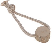 4018653387986 Kerbl Hundespielzeug, Schlaufe Aus Jute Und Baumwolle, Kaffeeholz