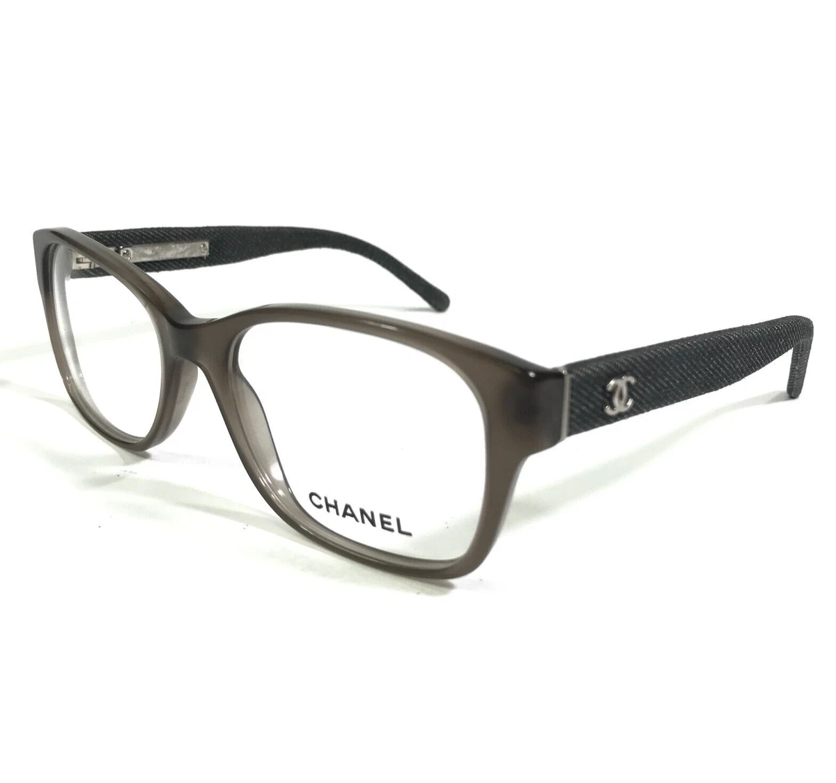 Chanel Eyeglasses Frames 3176 c.677 Clear Brown Square Gray Denim 51-17-135