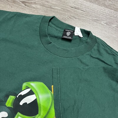 Vintage 90s Looney Tunes Marvin The Martian Spellout Shirt XL Made