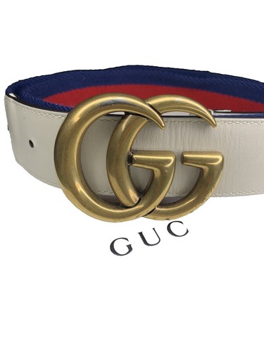 Gucci Double G Web Nylon Textured Calfskin 40mm Belt | eBay display picture 3