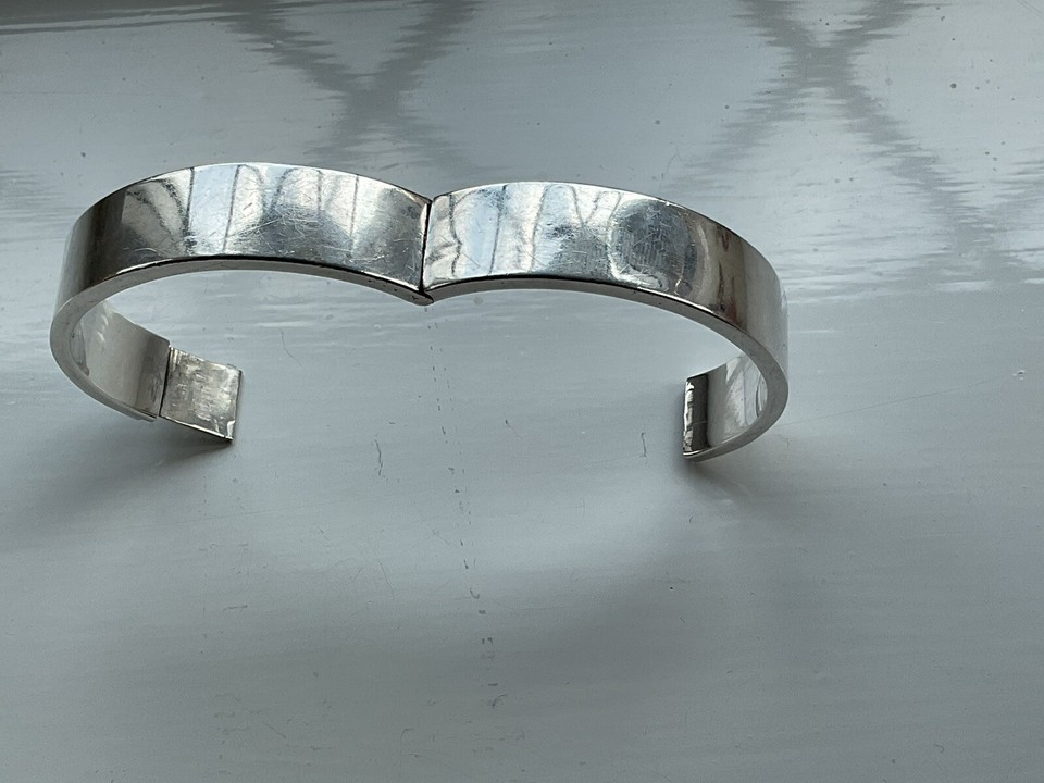 STERLING SILVER Birmingham Hallmark BANGLE BRACELET WOMENS 35 GRAMS