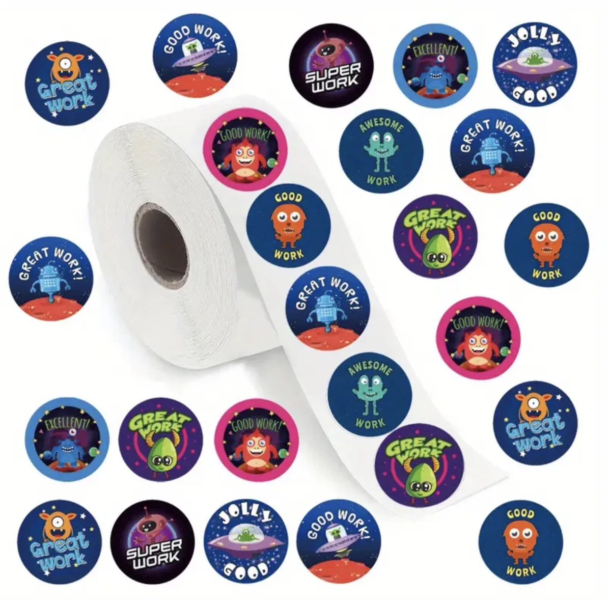 Space Reward Merit Stickers 2.5cm 50/100p Craft Teacher Award Kids Party Journal