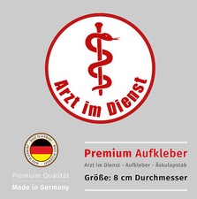 Arzt im Dienst Aufkleber Pkw Auto Krankenwagen UV-Beständigkeit Wetterfest