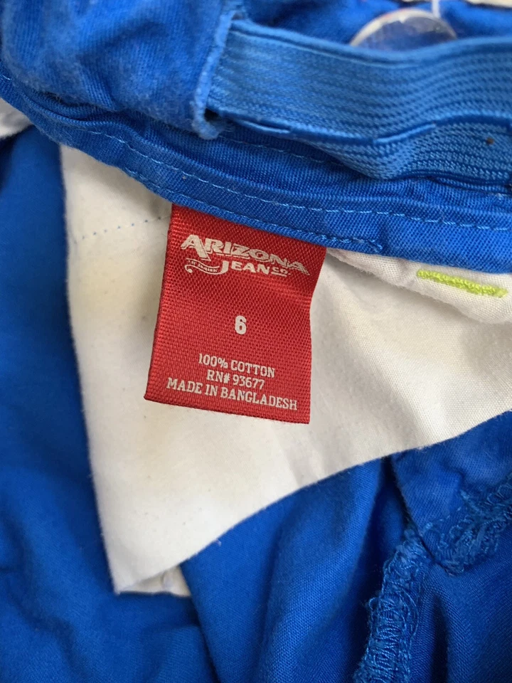 Pantalones chinos Arizona Jeans Co azules ajustados calce ajustado niñas talla 6 cintura ajustada Foto 3 de 4