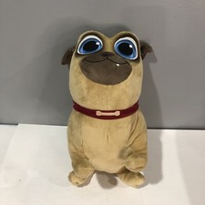 Disney Store Pug Tan Rolly Puppy Dog Pals Plush Stuffed Animal Toy Blue Eyes 12"