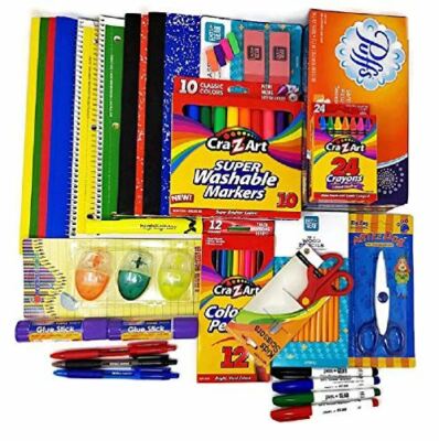Elementary Back to School Bundle with Notebooks, Pencils, Markers, Ink Pens, Cra