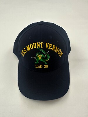 The Corps USS Mount Vernon LSD 39 Logo Blue Baseball Cap Hat One Size
