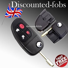 For Jaguar X type S type XJ XJR 4 Button Flip Remote Key FOB Case Shell & Blade