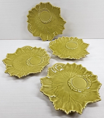 4 Steubenville Woodfield Golden Fawn Tea Toast Snack Plates Set Vintage MCM Lot