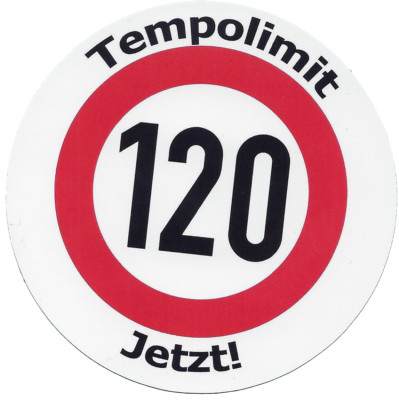 Aufkleber Tempolimit Jetzt! 120km/h