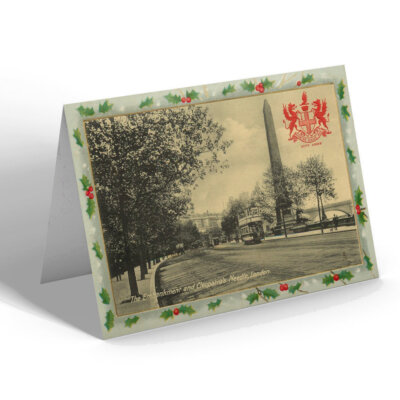 WEIHNACHTSKARTE Vintage London - Der Damm und Kleopatras Nadel