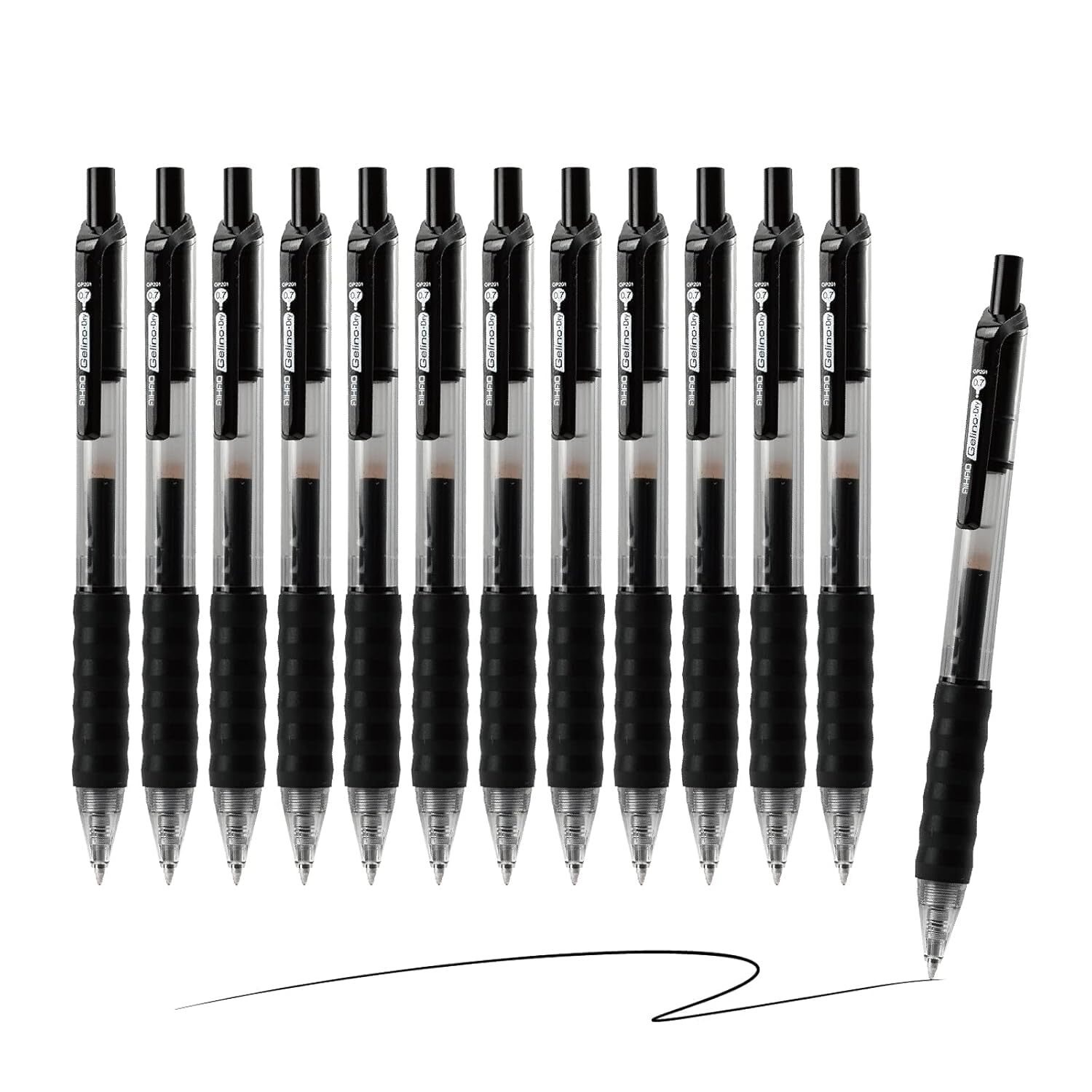 AIHAO Black Gel Pens, Medium Point (0.7mm), Smooth Writing, Retractable Gel I...