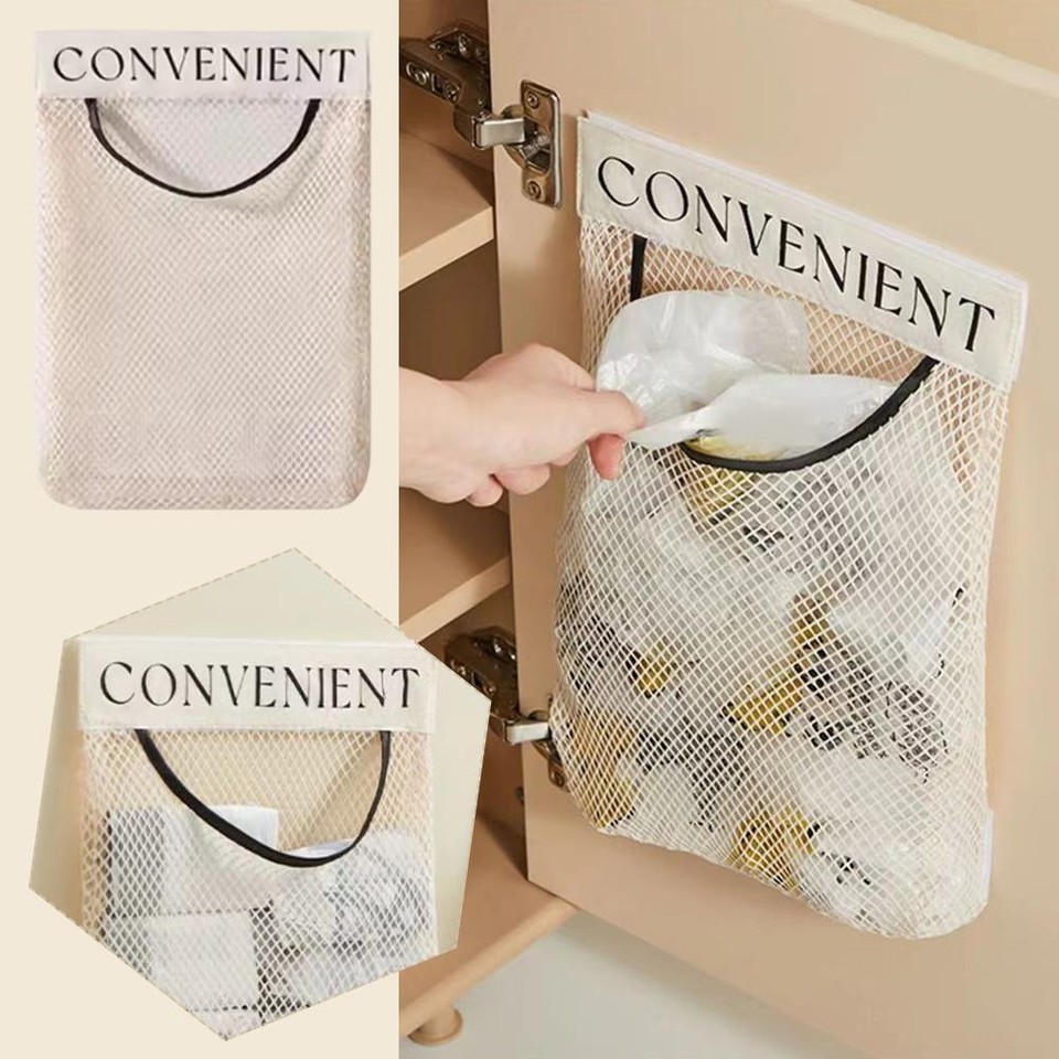 Wallmounted Storage Bags Kitchen Trash Bag Miscellaneous Goods Mesh