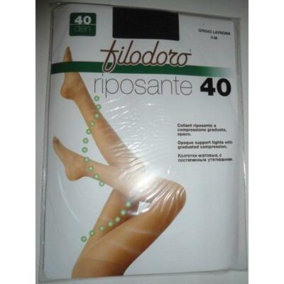 CALZE COLLANT FILODORO RIPOSANTE 40 DEN COMPRESSIONE GRADUATA Mis -3 M  GRIGIO L